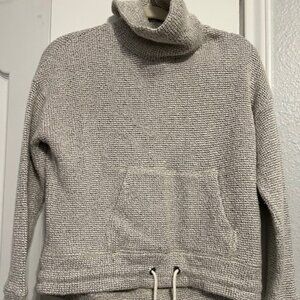 Sweaty Betty Funnel Neck Sweatshirt - Beige/Grey Size XS
